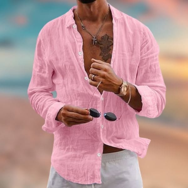 Caleb | Linen-Cotton Short Sleeve Shirt