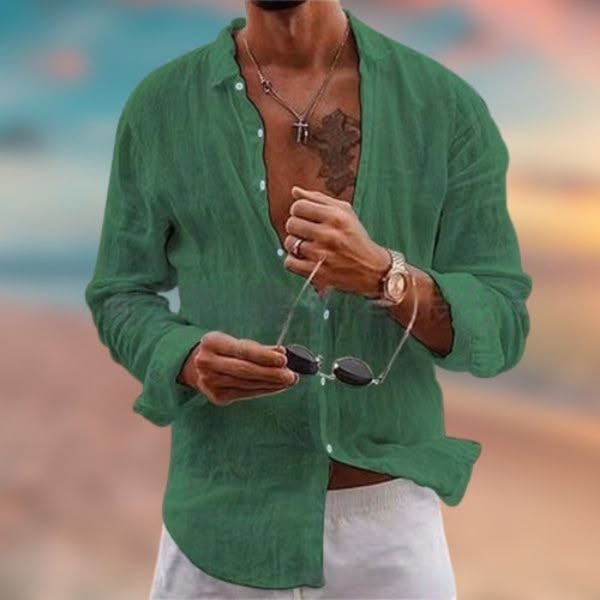 Caleb | Linen-Cotton Short Sleeve Shirt